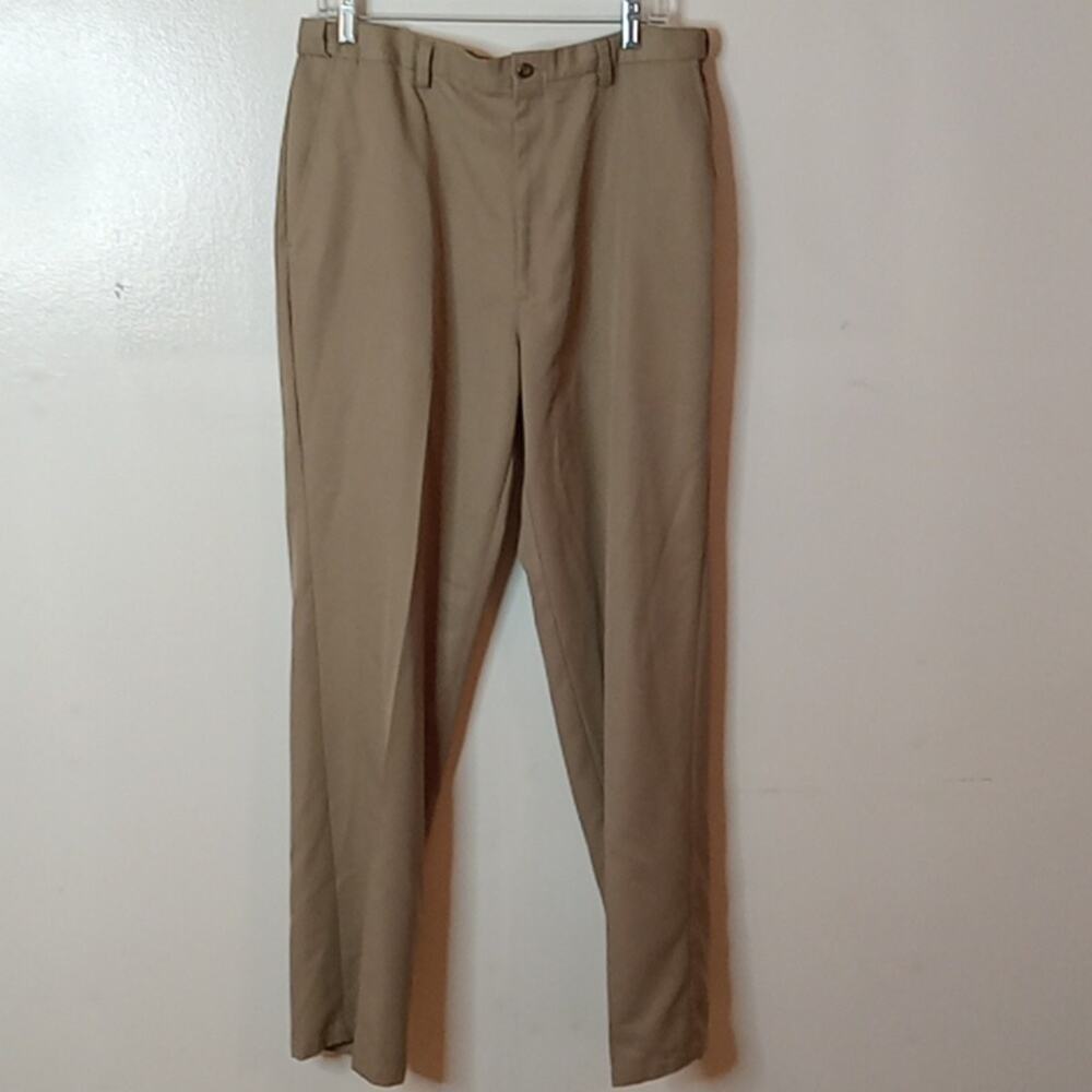 Haggar men's  size 36X34 tall taupe dress pants.